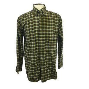 TWENTY X WRANGLER Mens Casual Oxford Button Western Shirt L Tan Brown Plaid L/S
